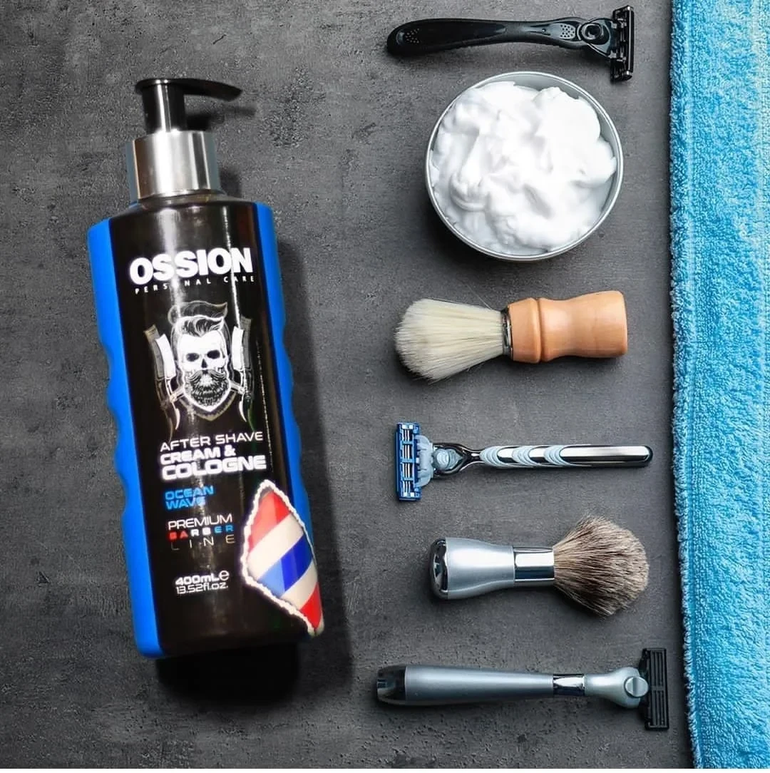 ossion crema after shave azul