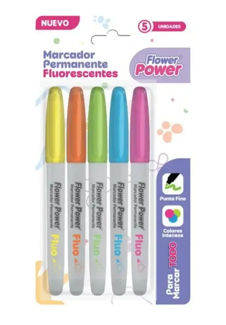 Marcador Permanente Neón Flower Power
