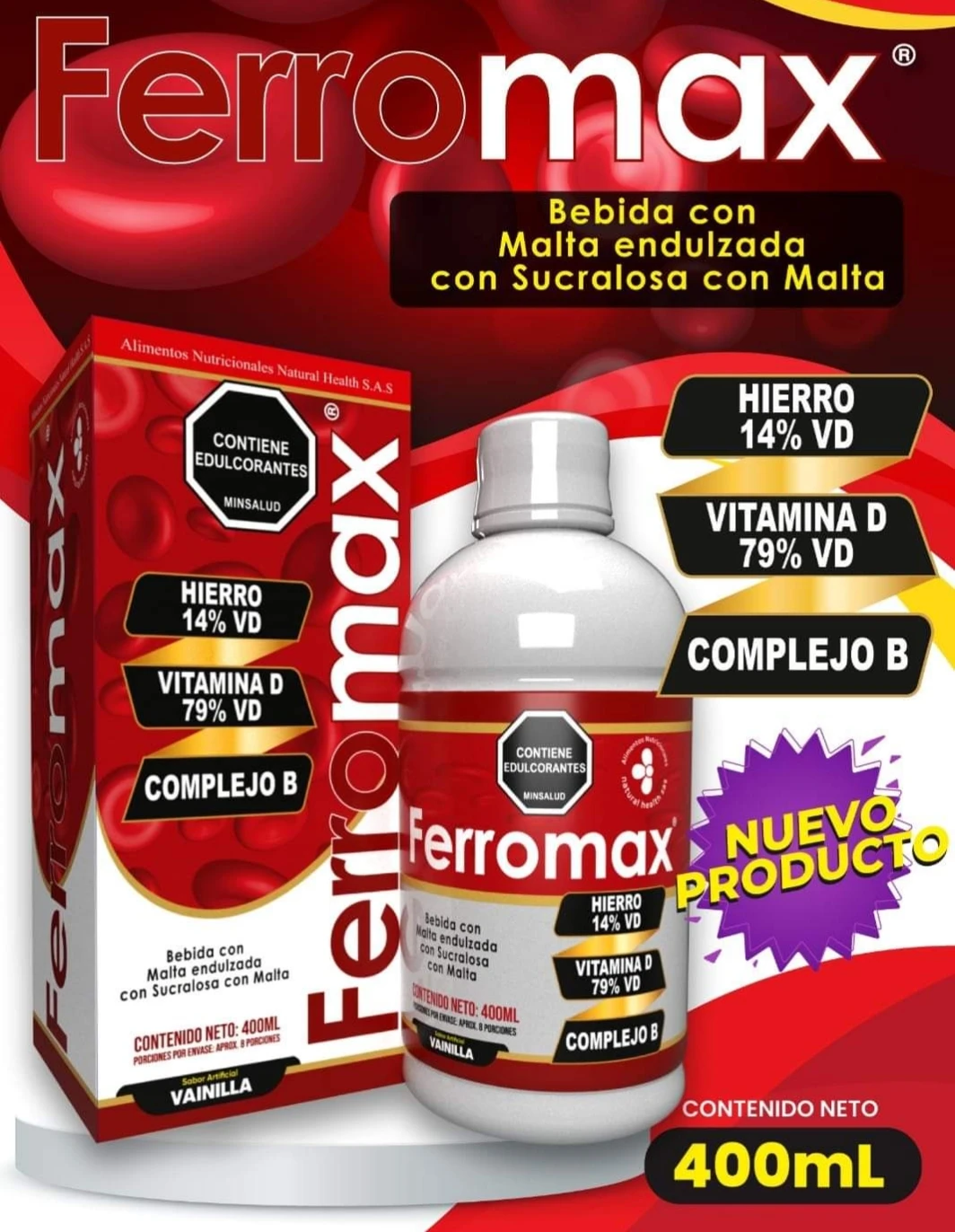 Ferromax Hierro 14% - Vitamina D 79% - Complejo B 