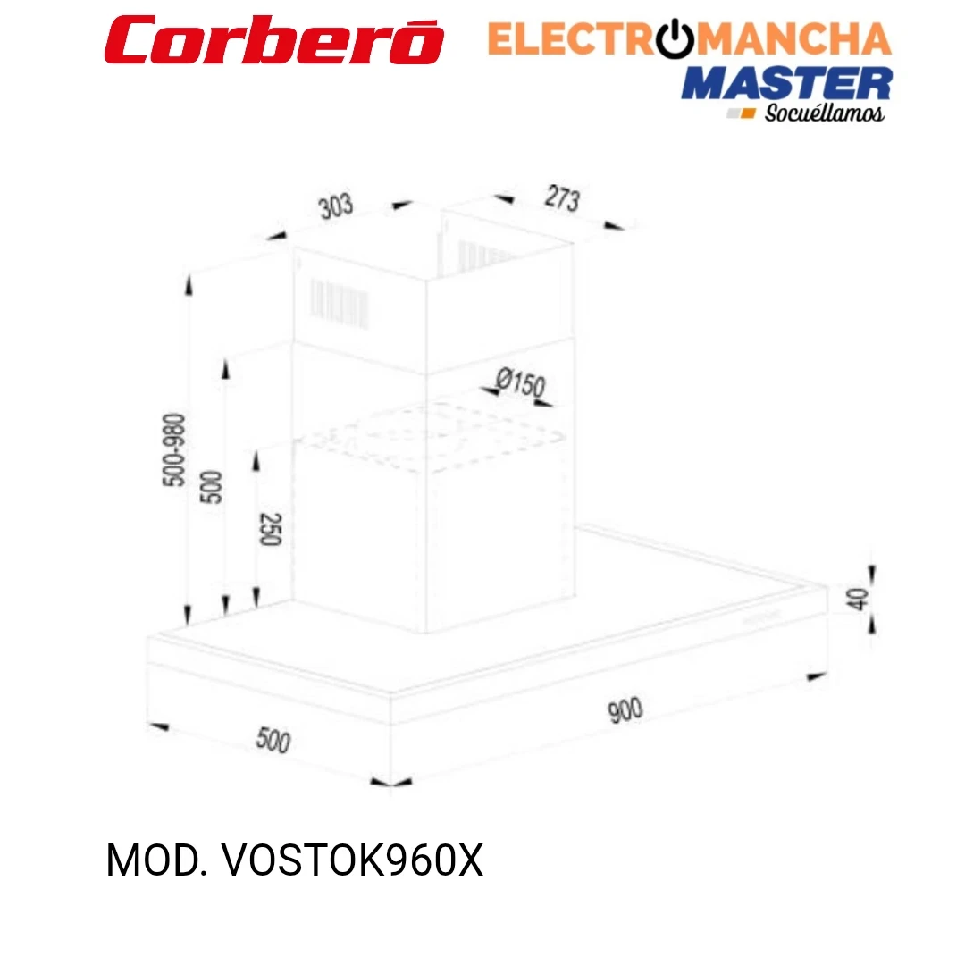CAMPANA CORBERO VOSTOK960X 90CM 643/H. A INOX 2