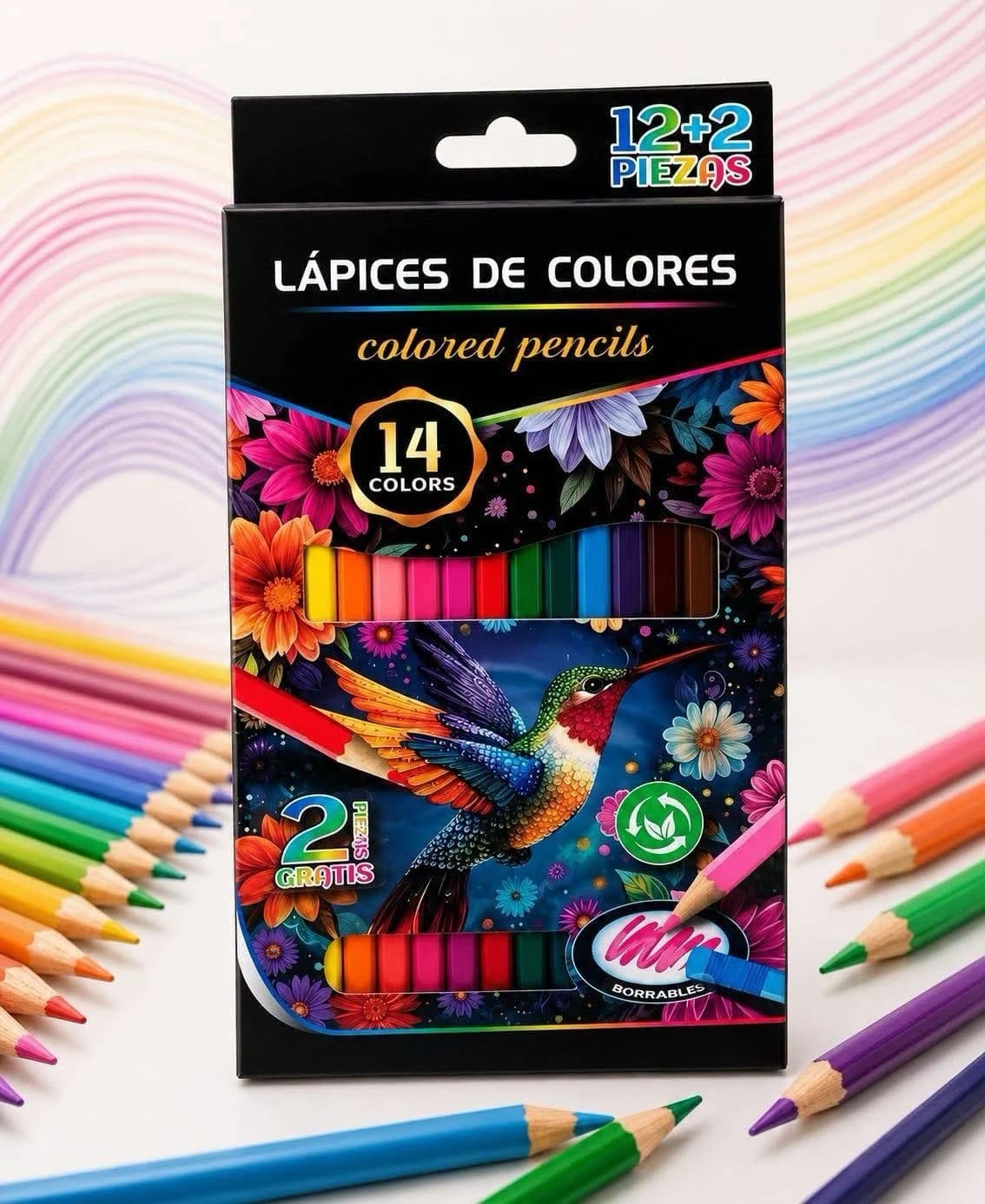 Caja de 14 colores borrables  2