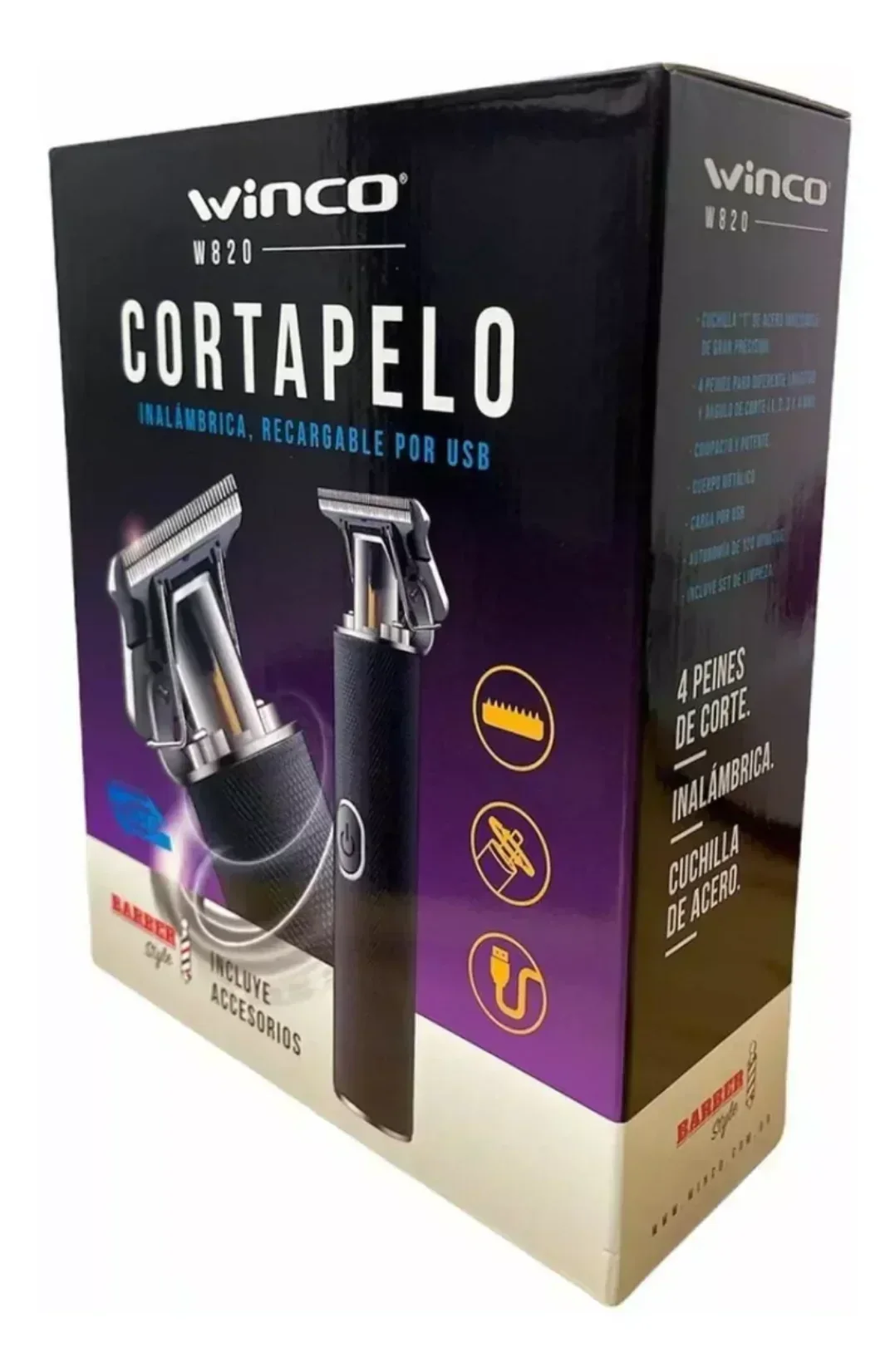 Patillera Inalambrica Barba Winco W-820 Color Negro 2