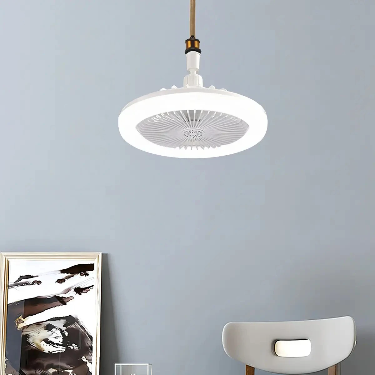 Ventilador Con Luz Led y Control Remoto Techo Soquete E27 3