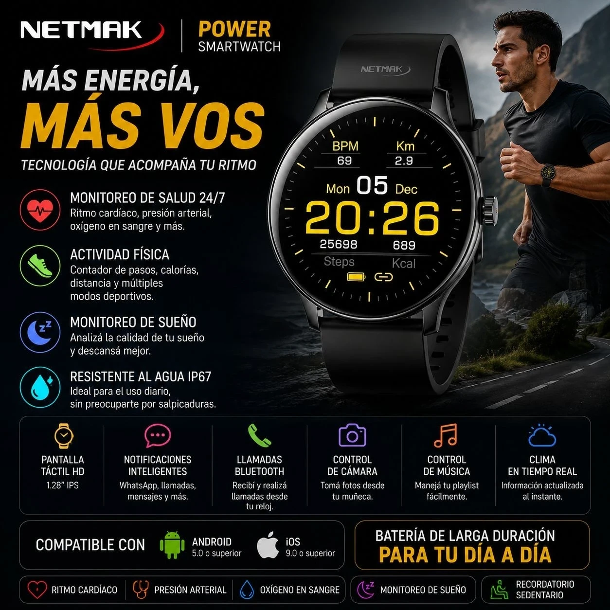 SMARTWATCH NETMAK POWER