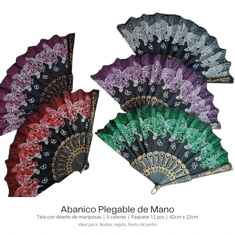 Paquete de 12 abanicos color negro premium 2