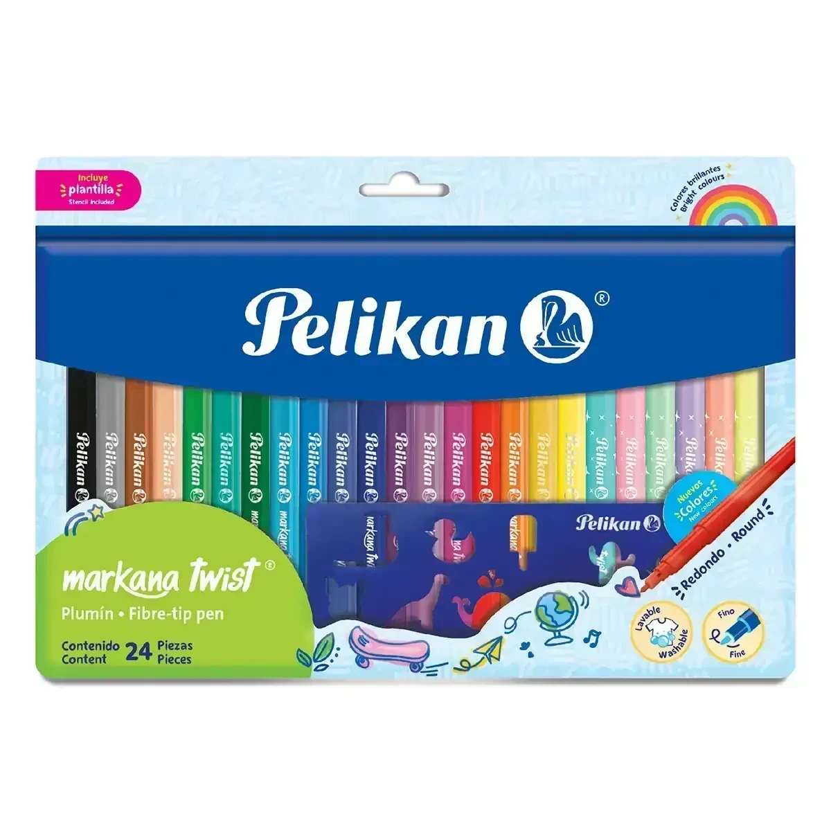 Pelikan estuche con 24 plumines de colores 