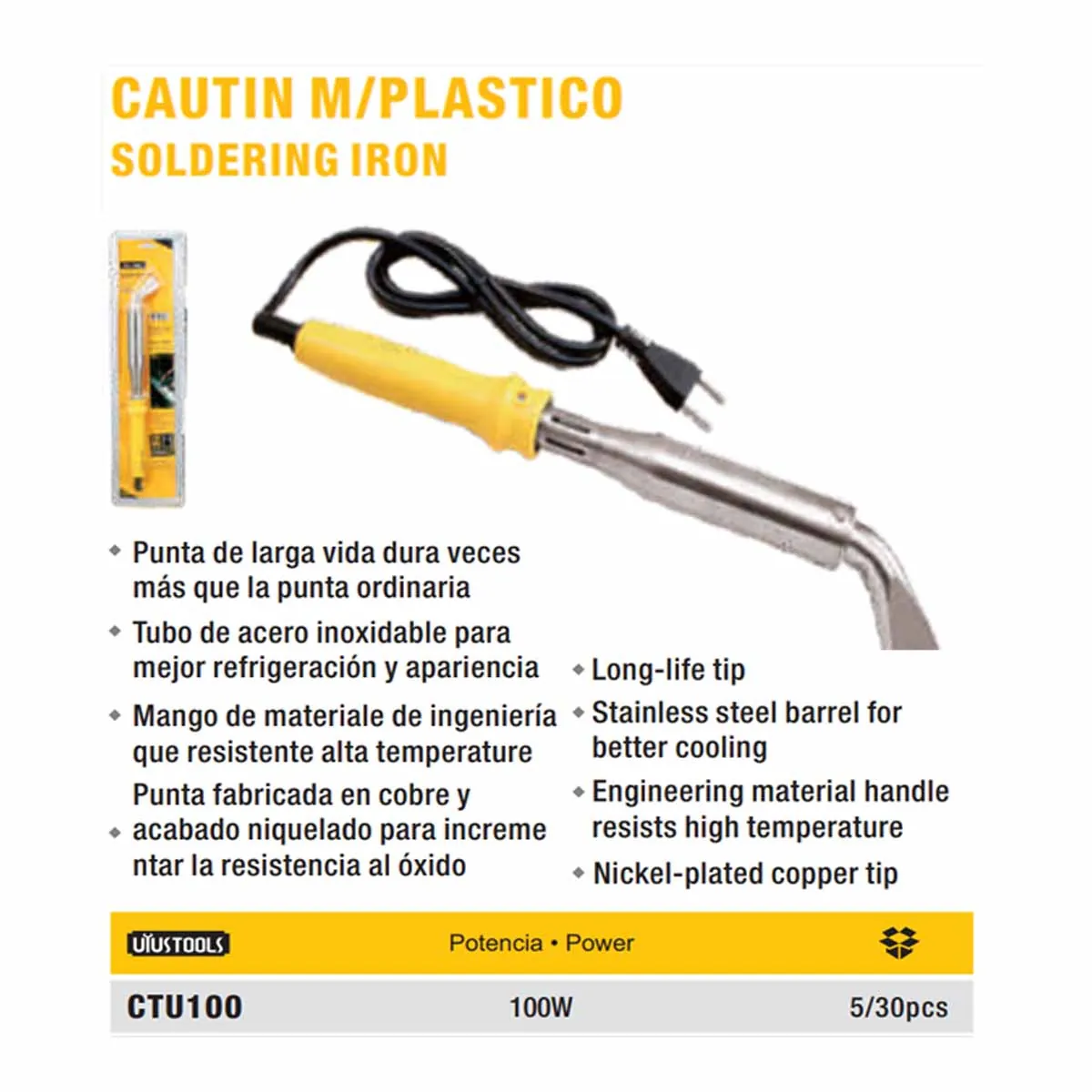 CAUTIN UYUST M/PLASTICO 100 WATTS
