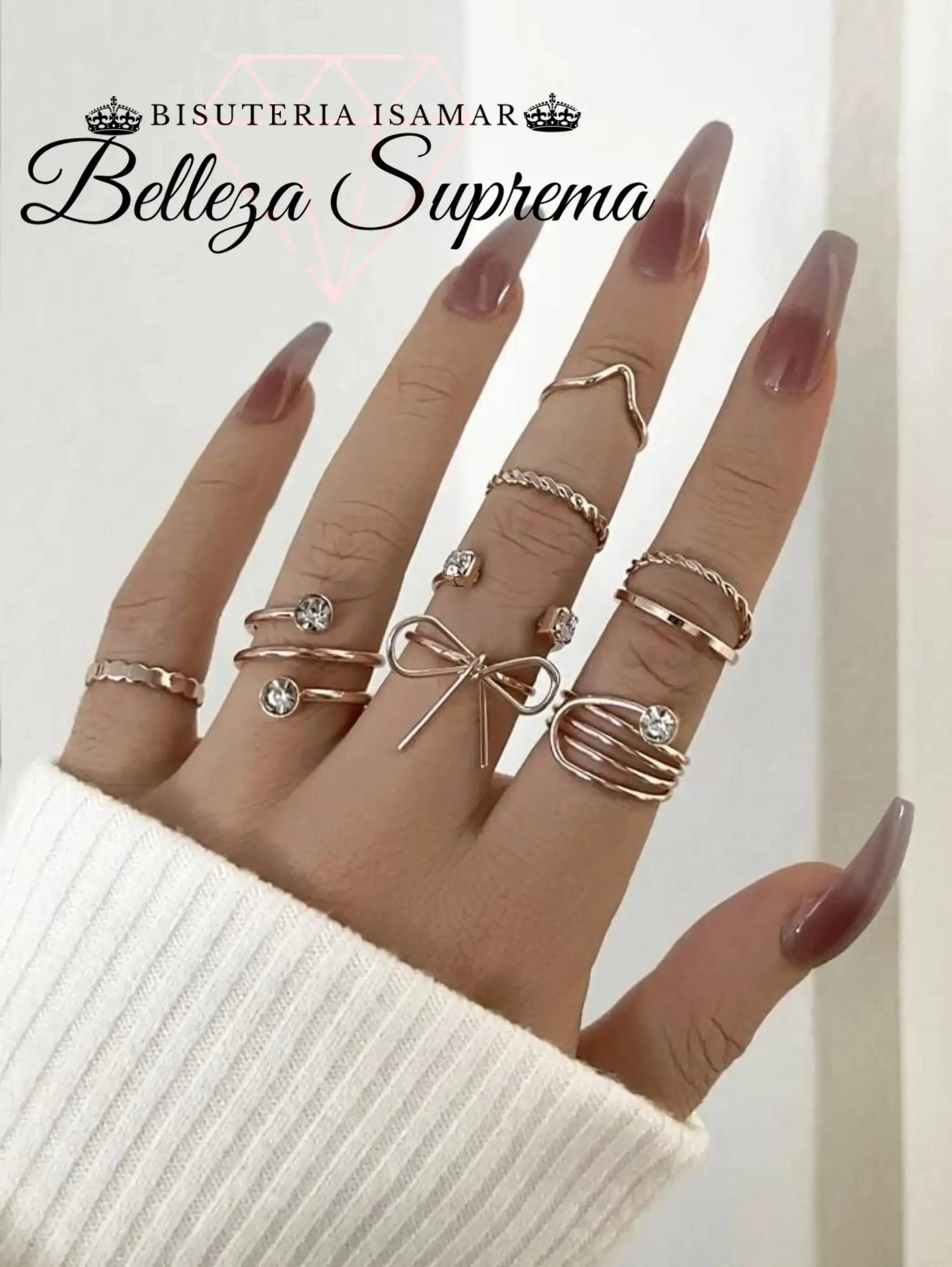 SET DE ANILLOS ROSON ORO ROSA
