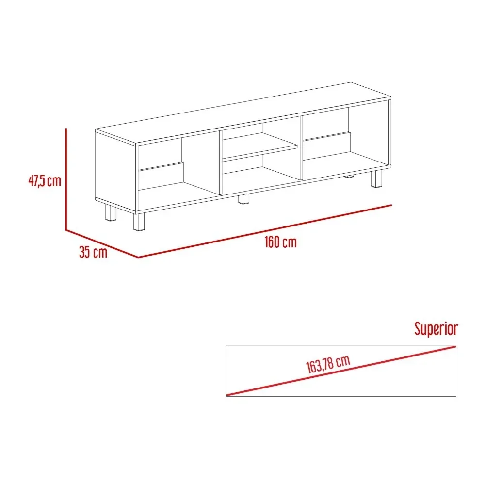 Mueble Tv 70"  Blanco Cafe Claro 4