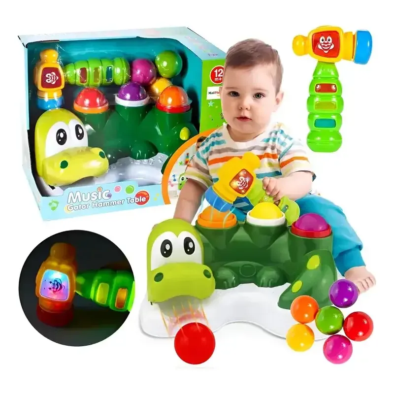 Juguete de estimulación para bebe con martillo musical con luz
