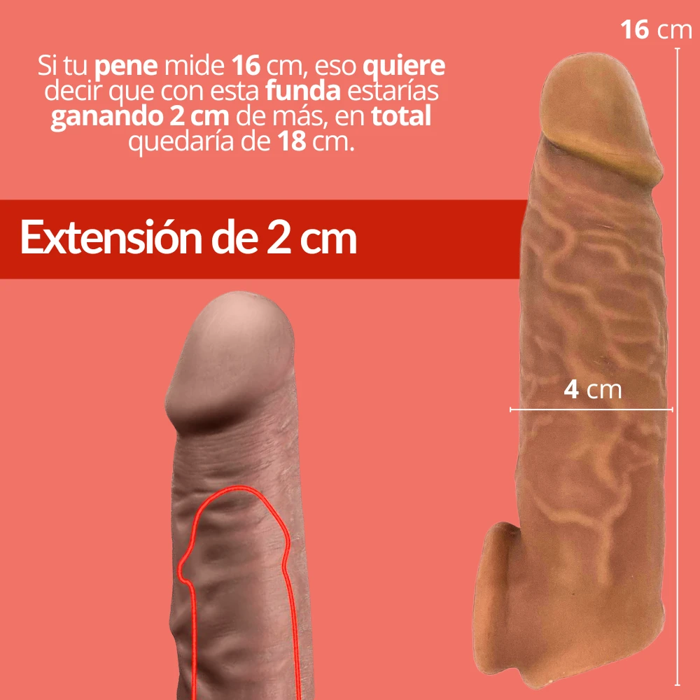 Funda pene realista con extensión  2