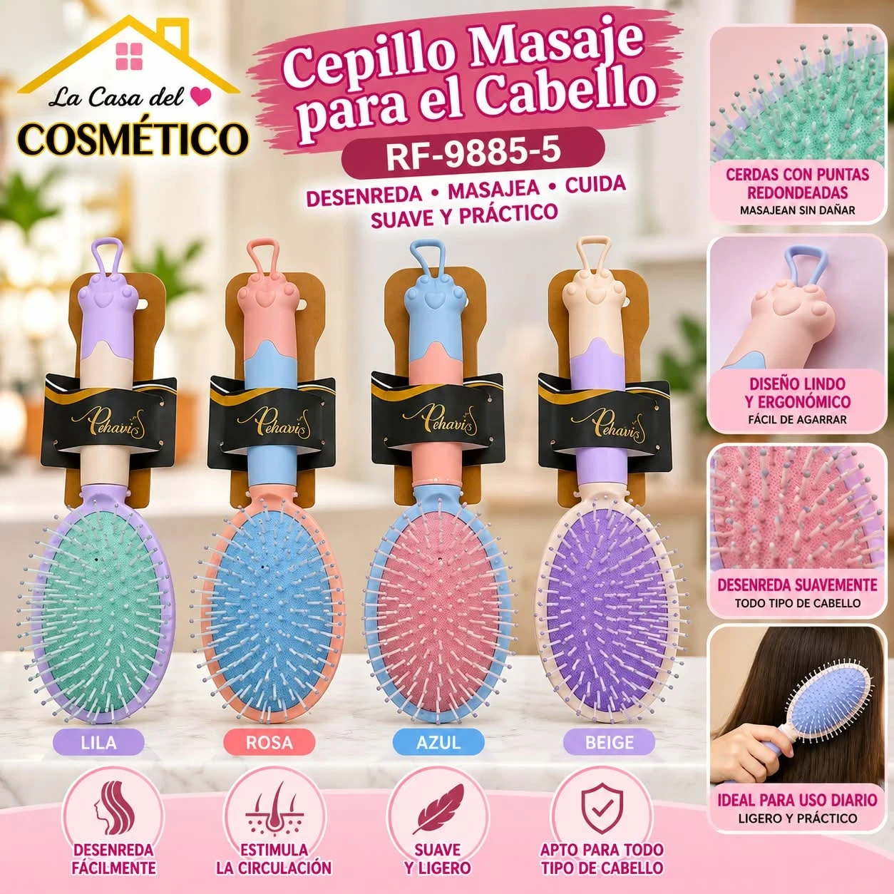 pikaras cepillo masaje para el cabello 9885-5.jfif