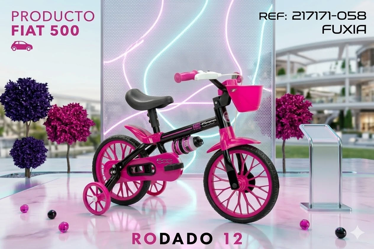 BICICLETA FIAT 500 INFANTIL ROD12 