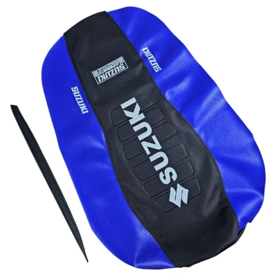 TP DR 150 Forro Tapizado Super Moto negro azul letrero en medio DW