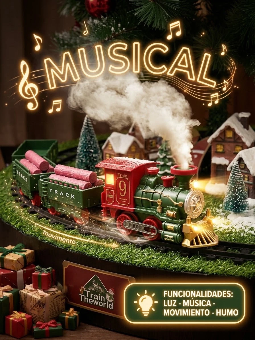 TREN MUSICAL JUMBO 24 piezss en total, con movimiebto y humo