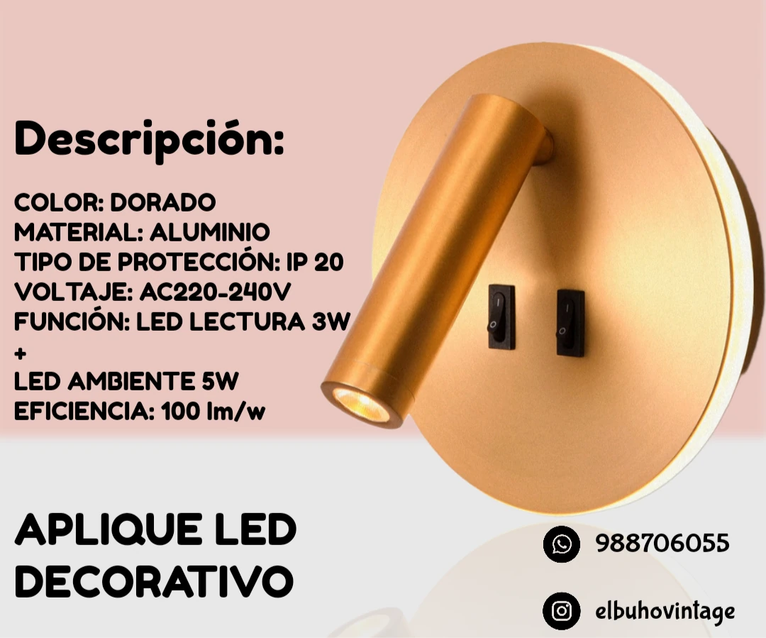Aplique LED decorativa para Paredes 5