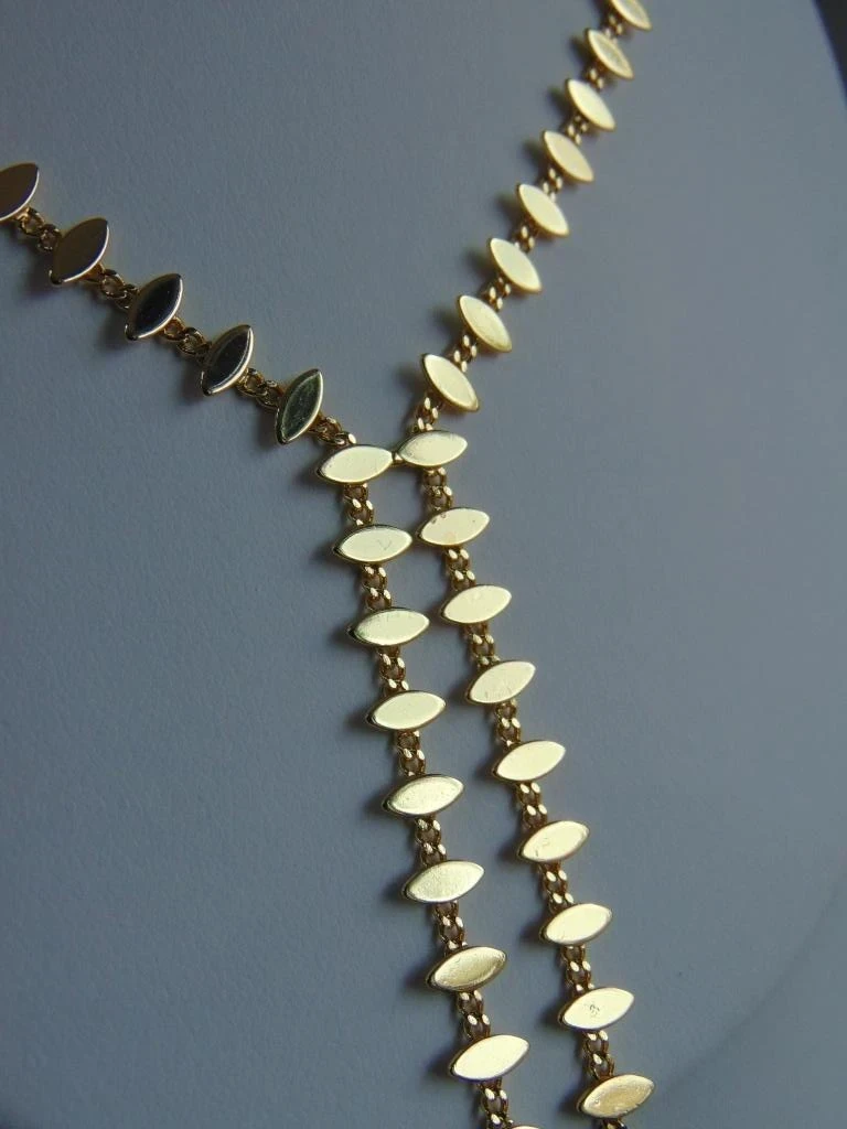 CADENA RODIO DOR TIPO CORBATIN ARROCITOS PLANOS 3