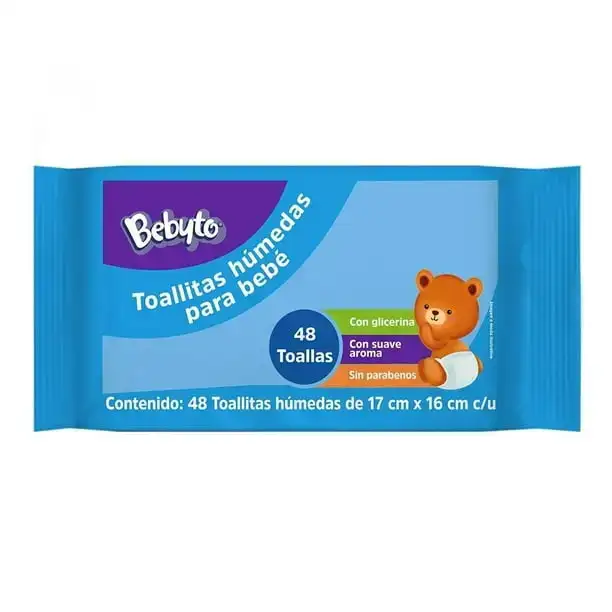 TOALLITAS HÚMEDAS PARA BEBÉ 48 PZ BEBYTO