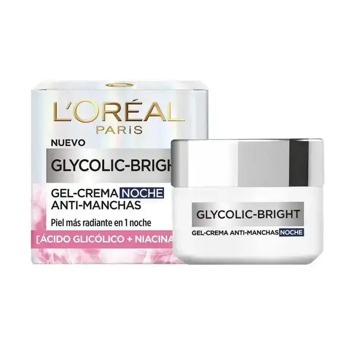 Crema Facial Loreal Glycolic-Bright Anti-Manchas Noche 50 Ml