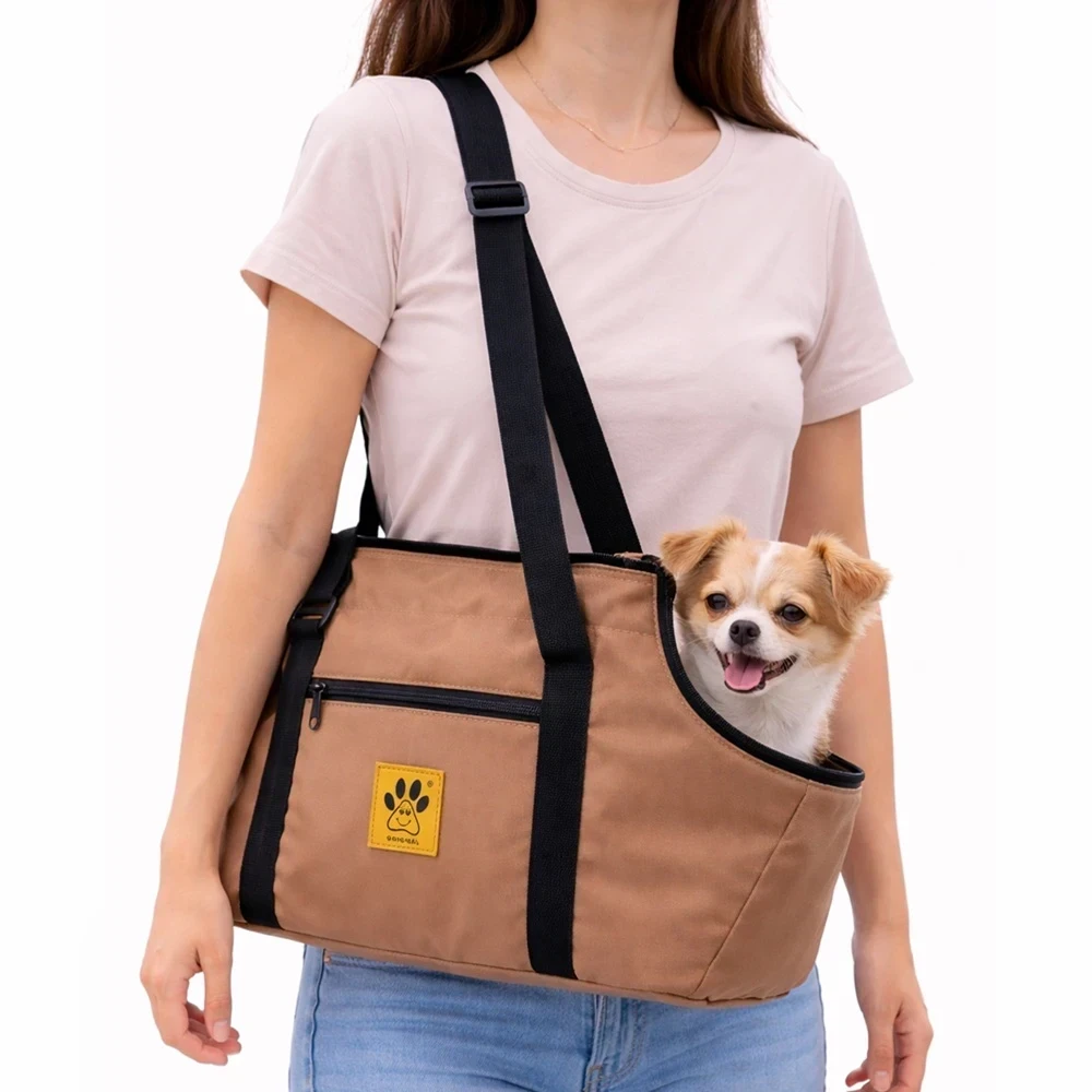 Cartera transportadora marrón talla M