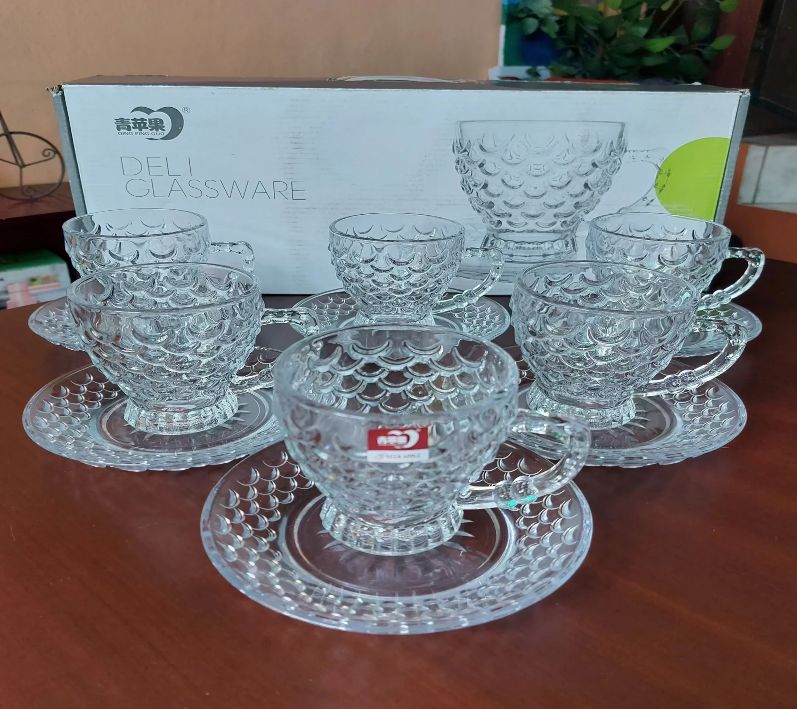 SET DE TAZAS DE CRISTAL
