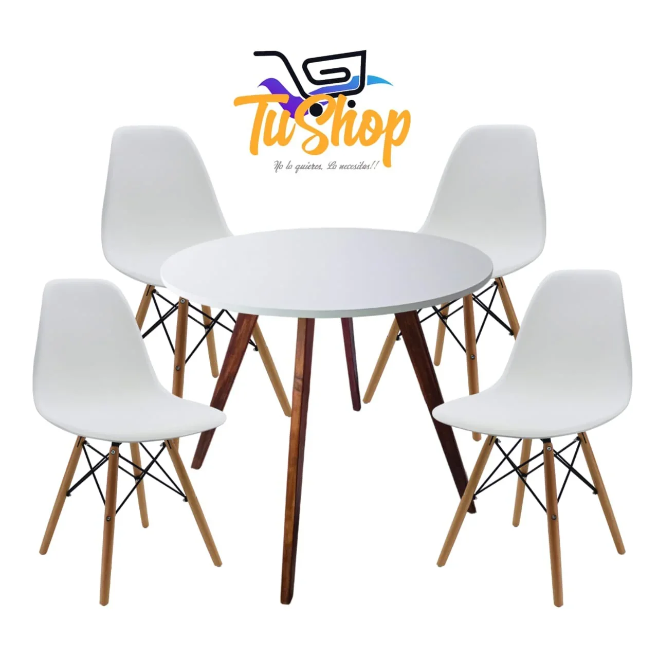 Comedor 4 Puestos Tipo Nórdico Blanco 
