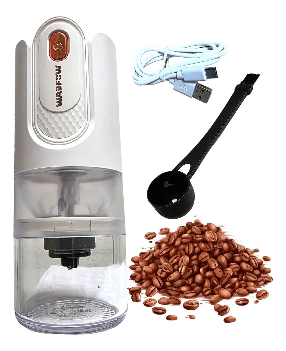 Molinillo Cafe Inalambrico Con Muela Bateria Wadfow Blanco 3
