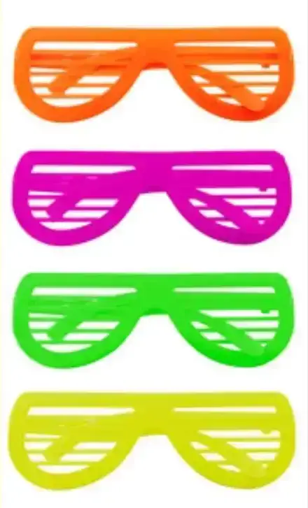 Anteojo plástico fluo corazón/estrella/rayado 3
