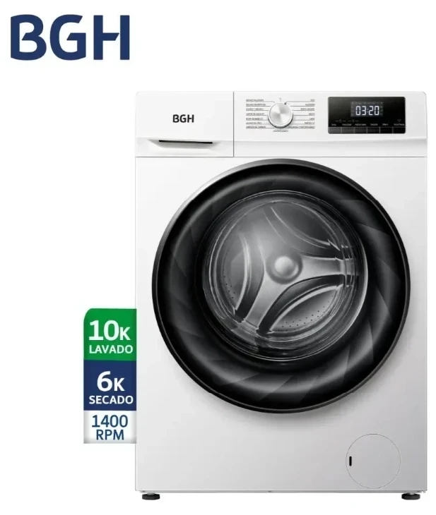 LAVASECARROPAS BGH 10+6KG BLANCO INVERTER BWDN10W25AR