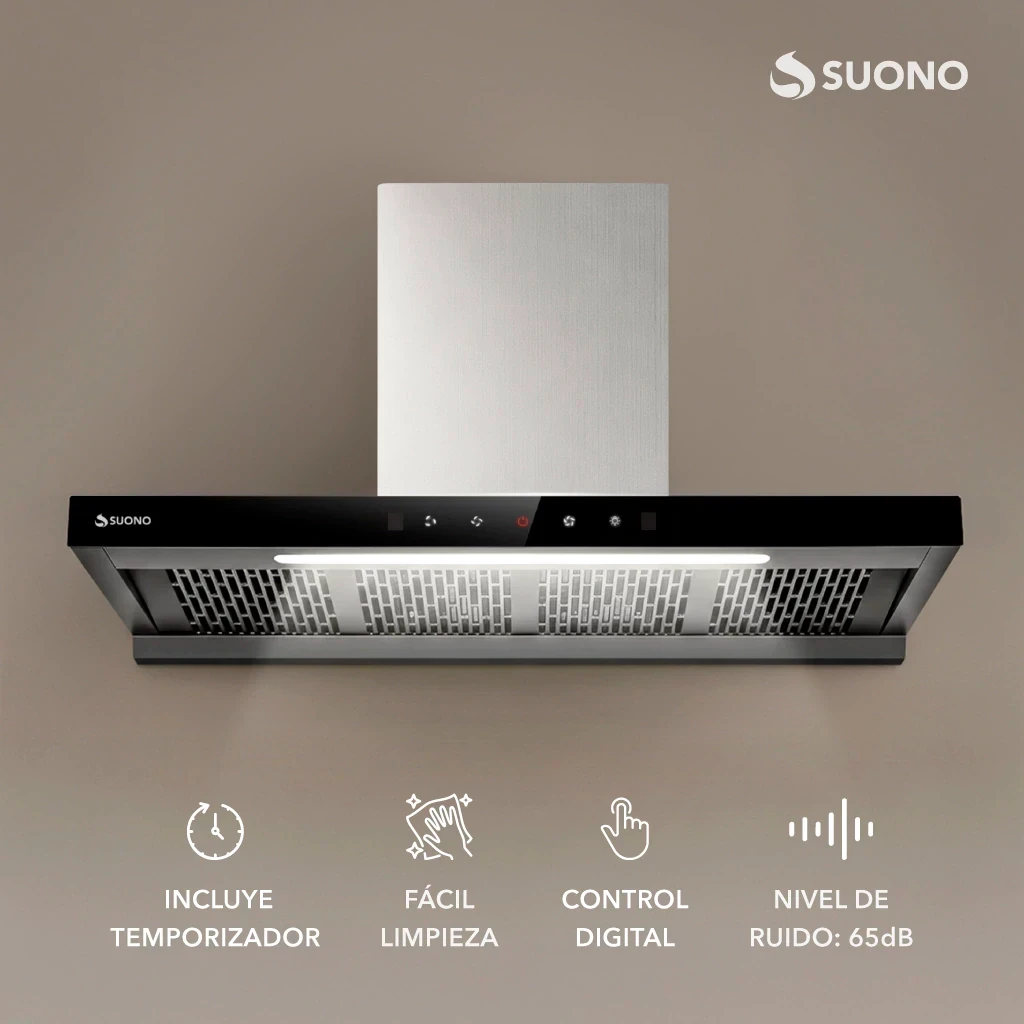 Campana Suono Extractora Luz Led 60cm 200W Silver