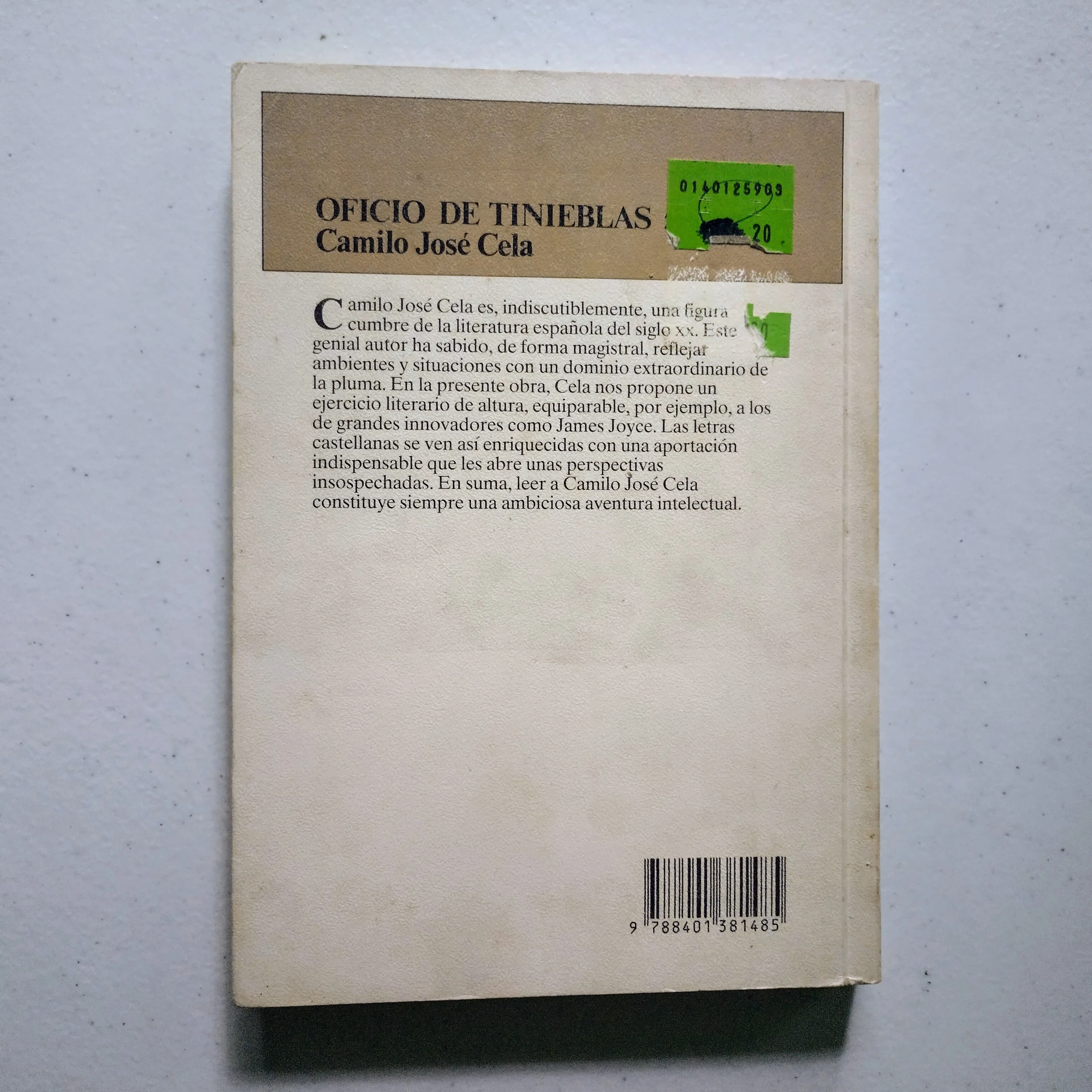 Oficio de tinieblas 5, Camilo José Cela, usado  2