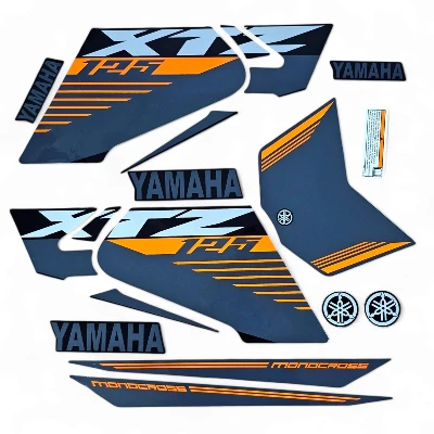 XTZ 125 Calcomanias 2023 gris lineas Naranja