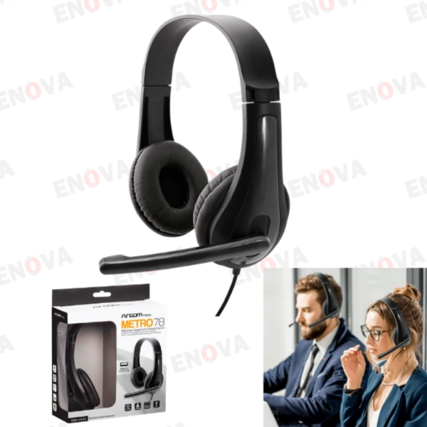 Audífono estéreo Metro 78 USB con micrófono
