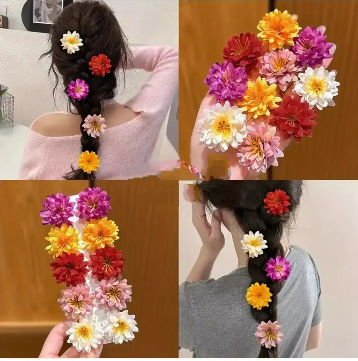 Pinzas Flores Exoticas colores  Par
