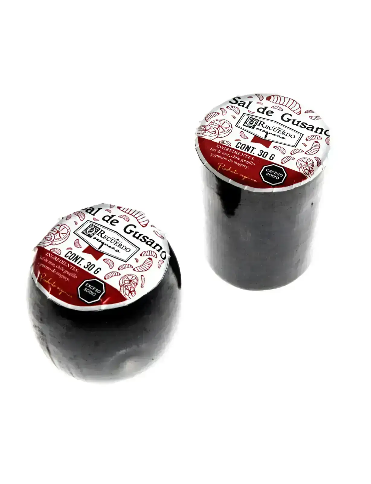 Sal de gusano de maguey en copa de barro negro 30g - 2 en 1