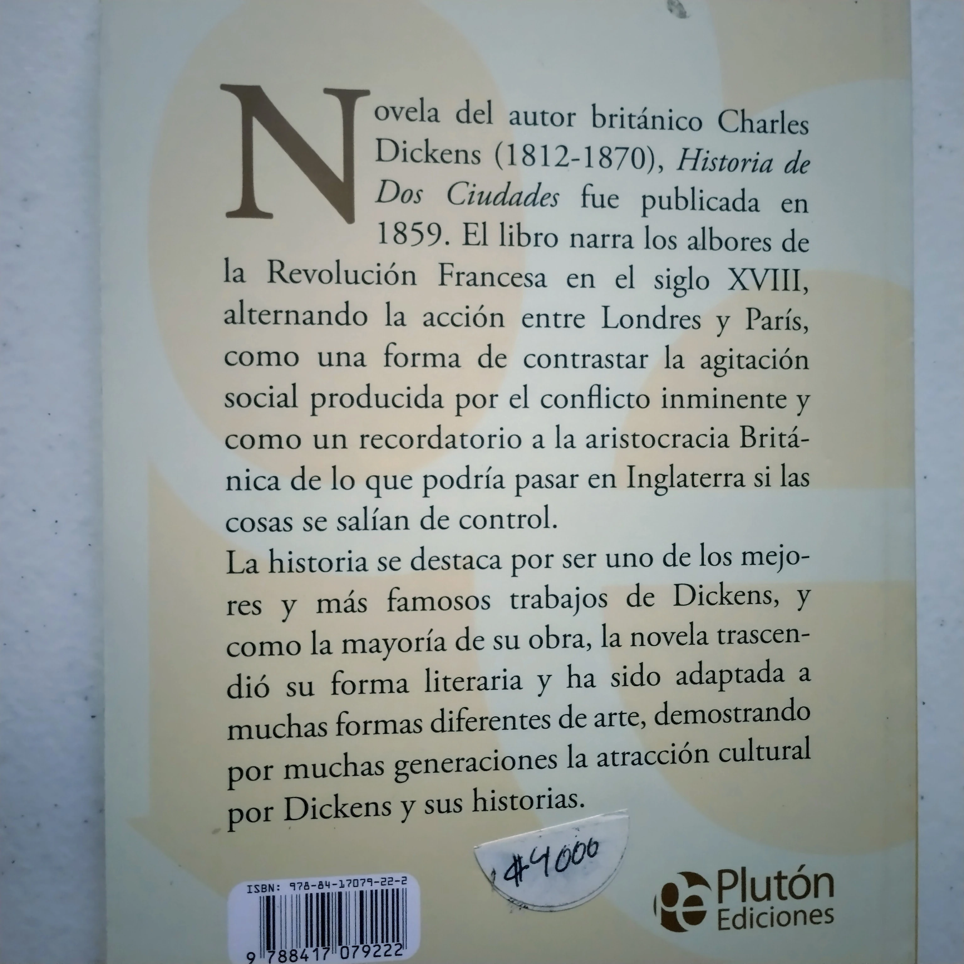 Historia de dos ciudades, Charles Dickens, nuevo  2