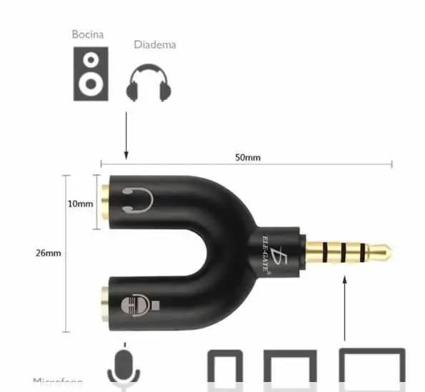 5 Pzs Divisor Audio Estereo 3.5mm  3