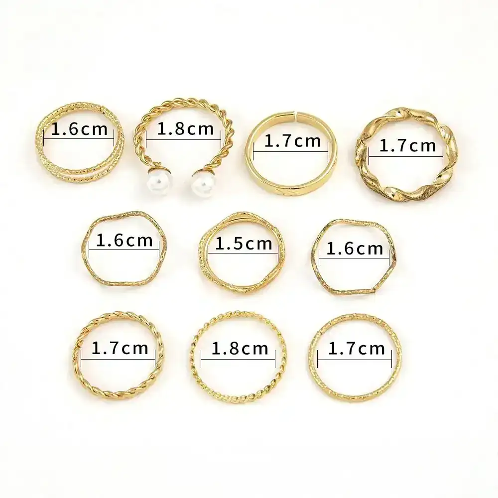 Set x10 Anillos Eisen Dorado REF: D11 3