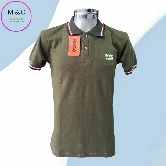 Playera Polo Talla M  diseño en cuello y mangas 3