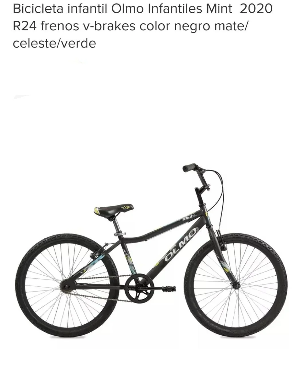 Bicicleta OLMO Mint Rod. 24 Negra/Celeste