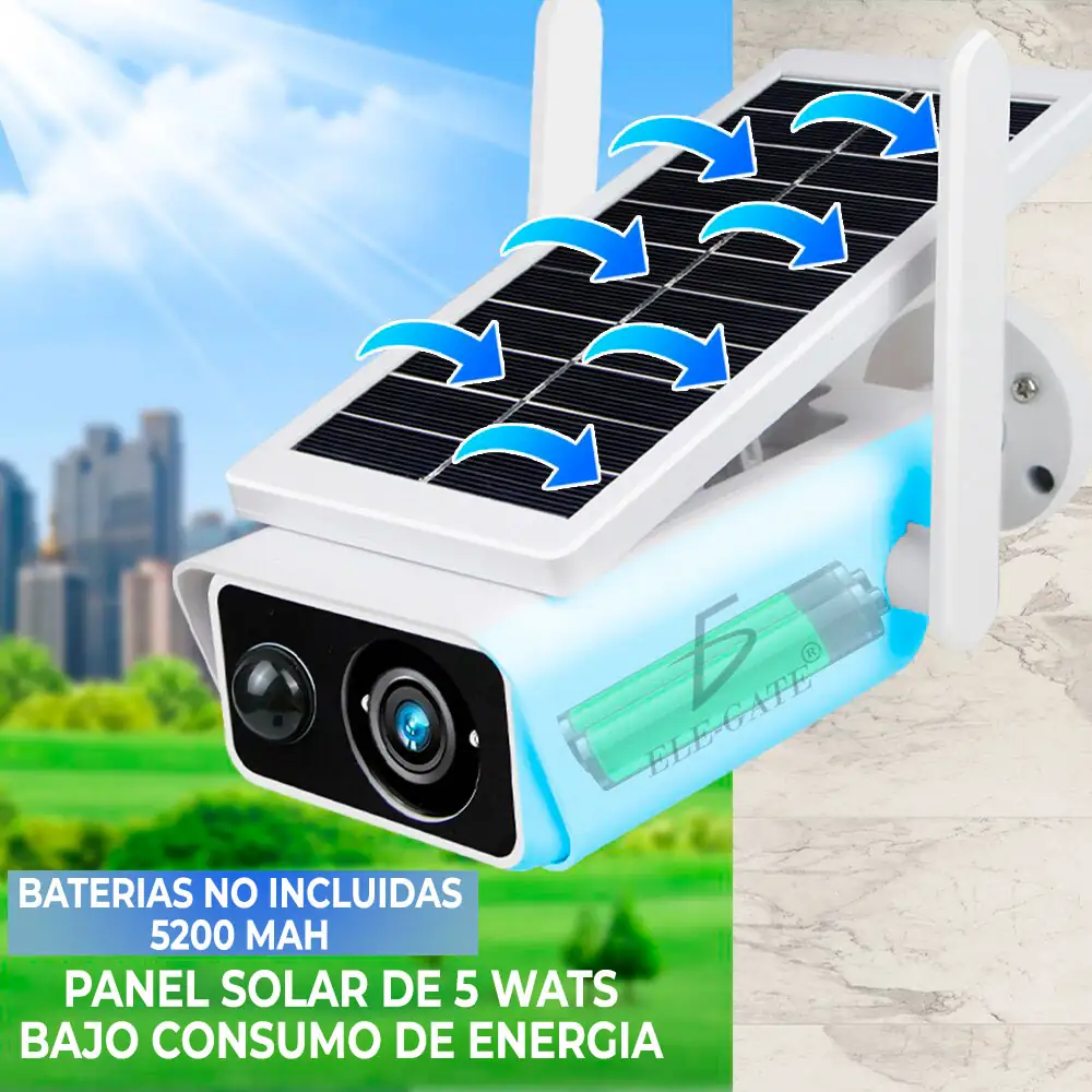 Camara Wifi Con Panel Solar Full HD  3