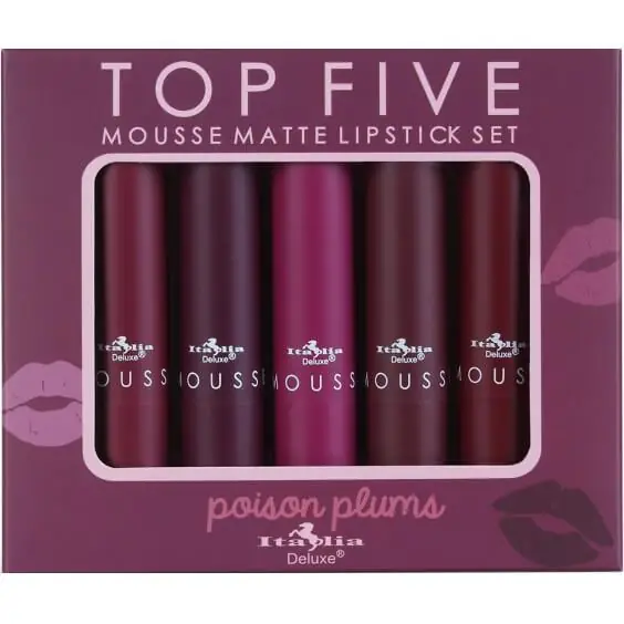 TOP FIVE SET DE 5 LABIALES MATE EN MOUSSE POISON PLUMS