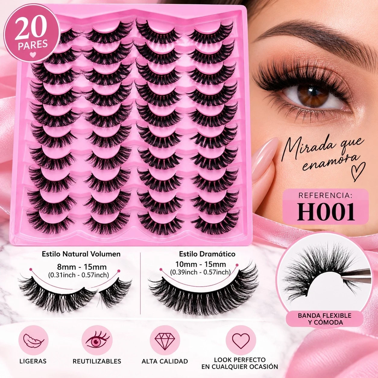 lumera tablon de pestañas x 20 pcs h001