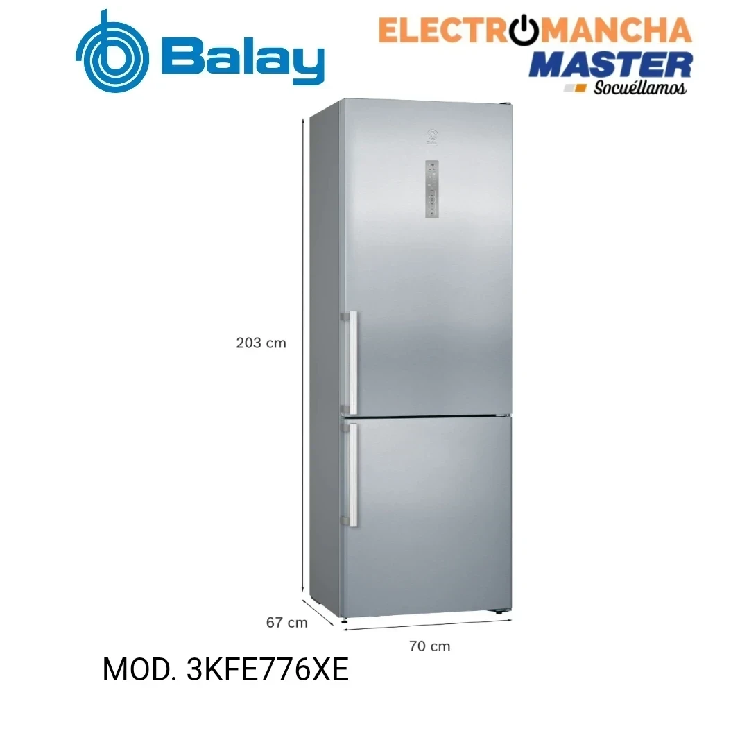 FRIGO COMBI BALAY 3KFE777XE NF 2,03*70 D INOX 4