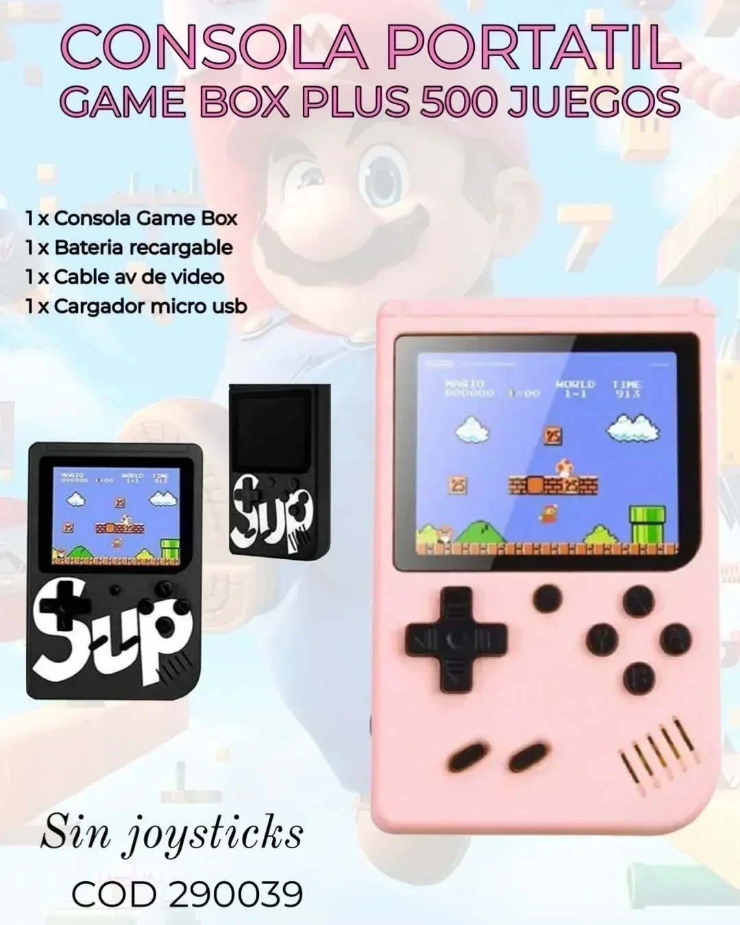Consola portátil 500 juegos 
