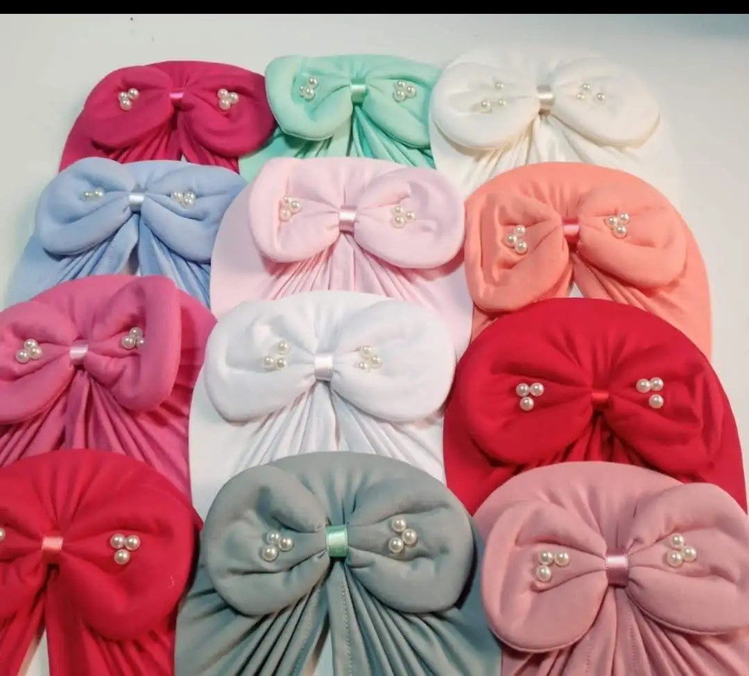 Turbante lazo redondo con perlas 