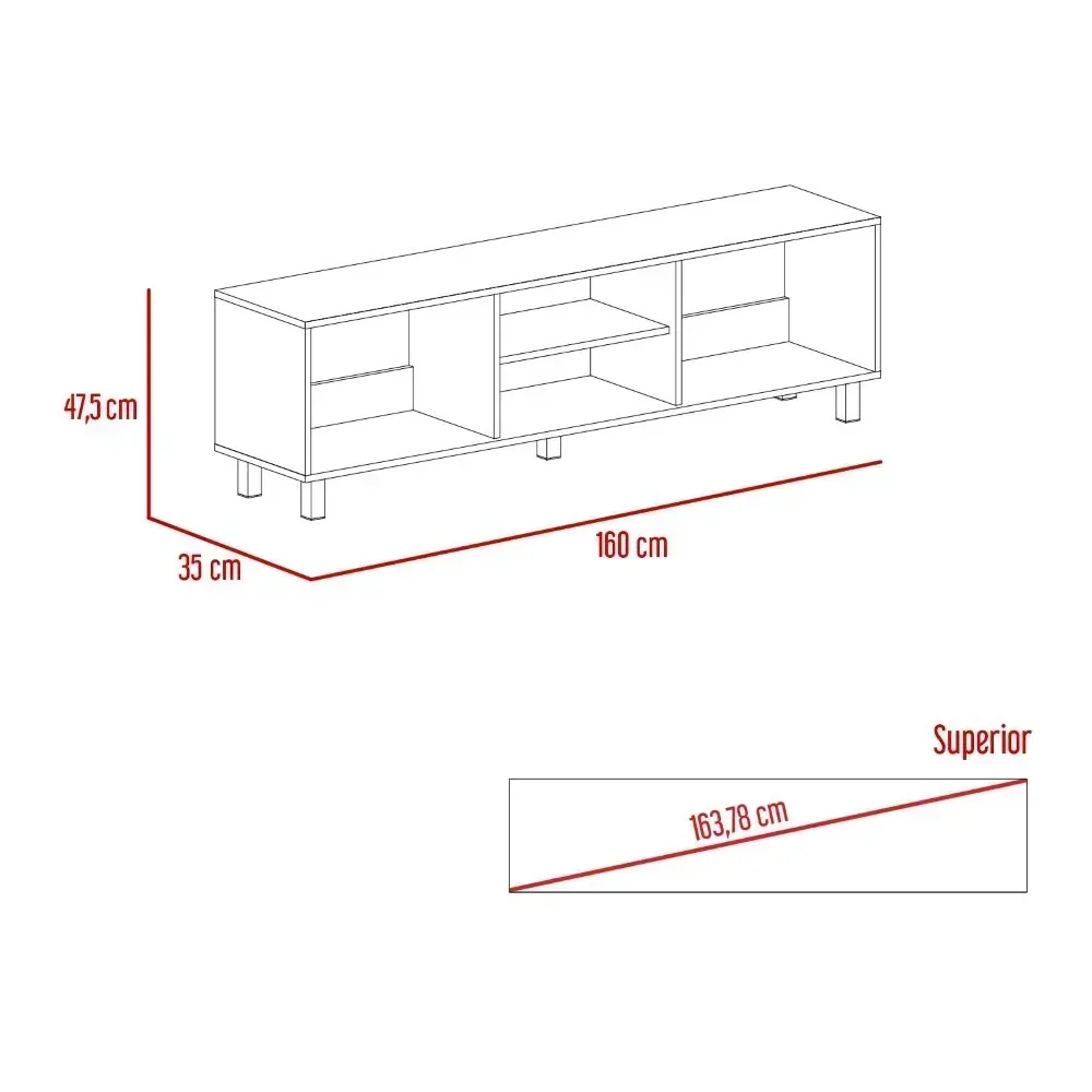 Mesa TV 70" Blanco Duqueza 2