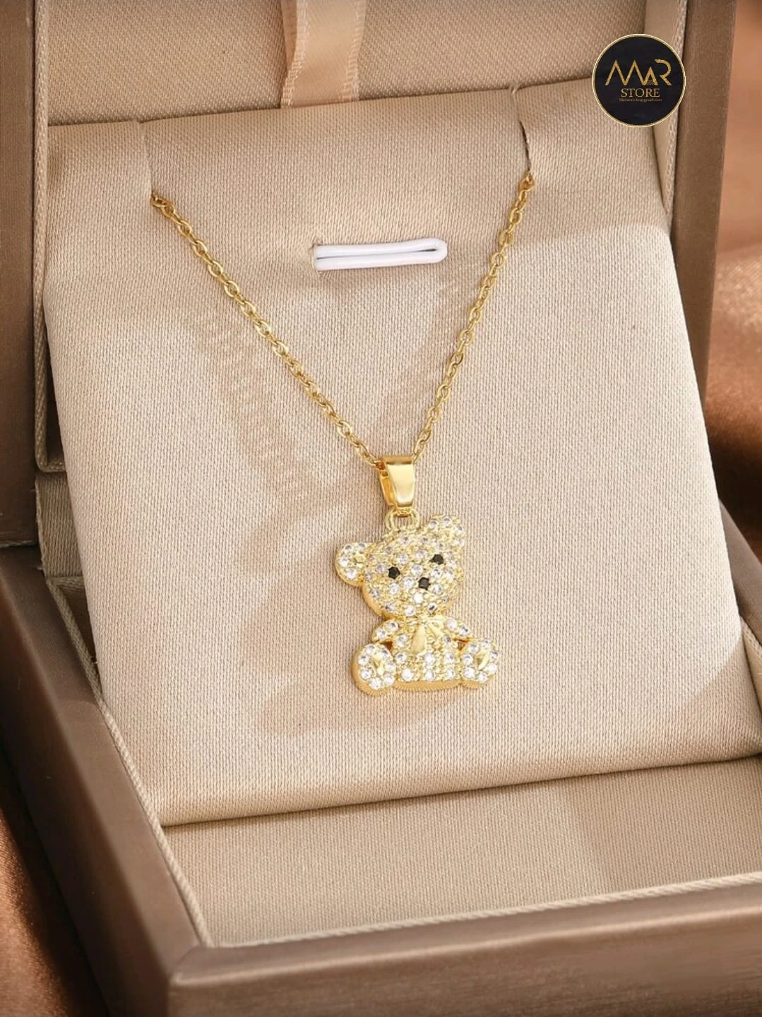 Collar de acero inoxidable y enchape de oro de 14K