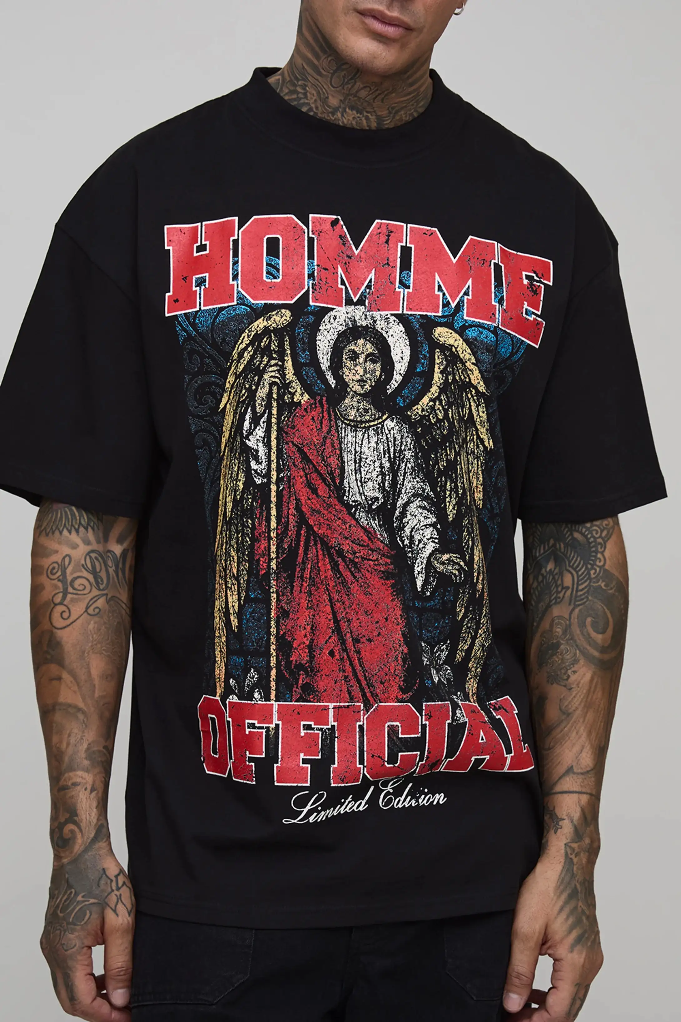 Tall Oversized Print T-Shirt- Size M