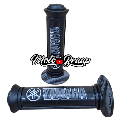 Grips Yamaha (par) 12 cm color negro - gris